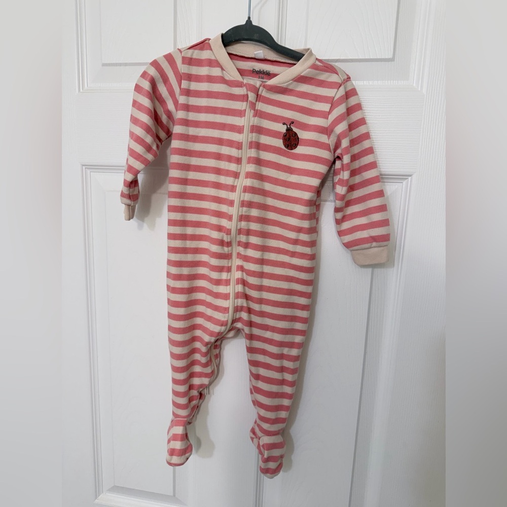Pekkle Pink Striped Ladybug Sleeper